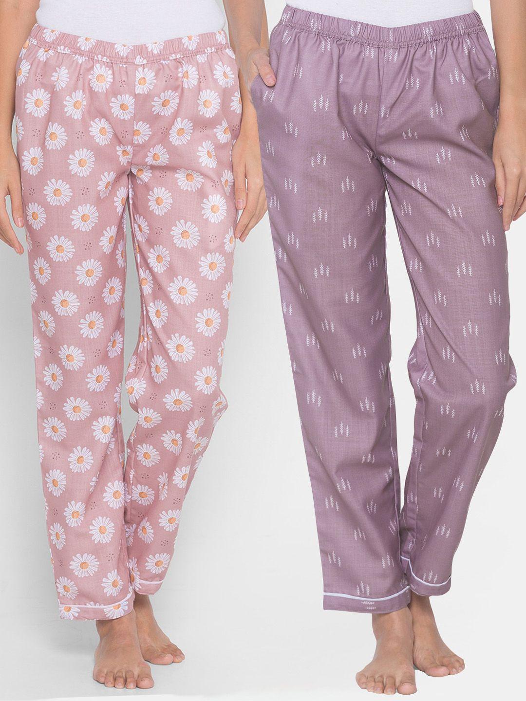 fashionrack-women-set-of-2-printed-cotton-lounge-pants