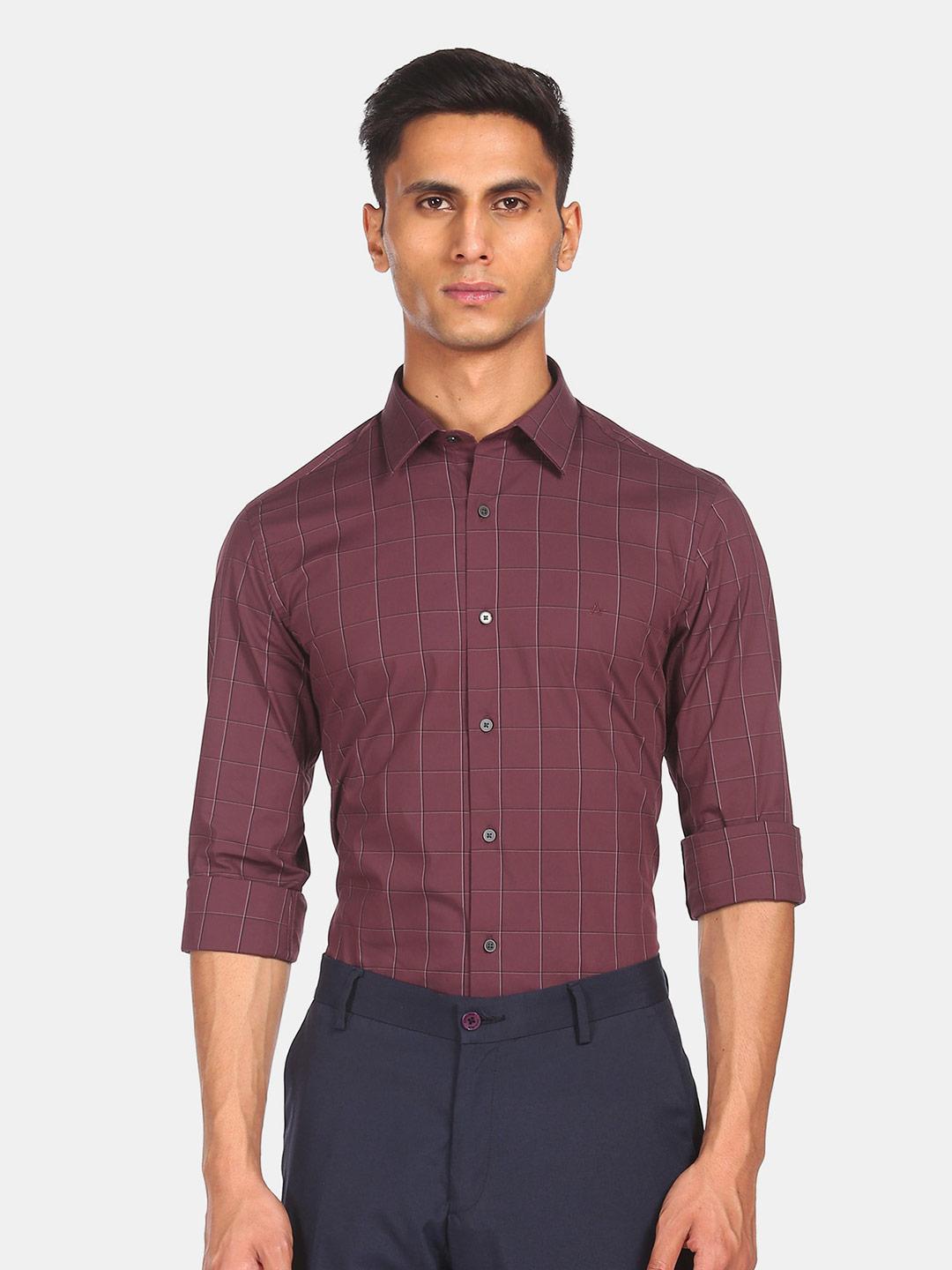 arrow-new-york-men-brown-opaque-striped-pure-cotton-casual-shirt