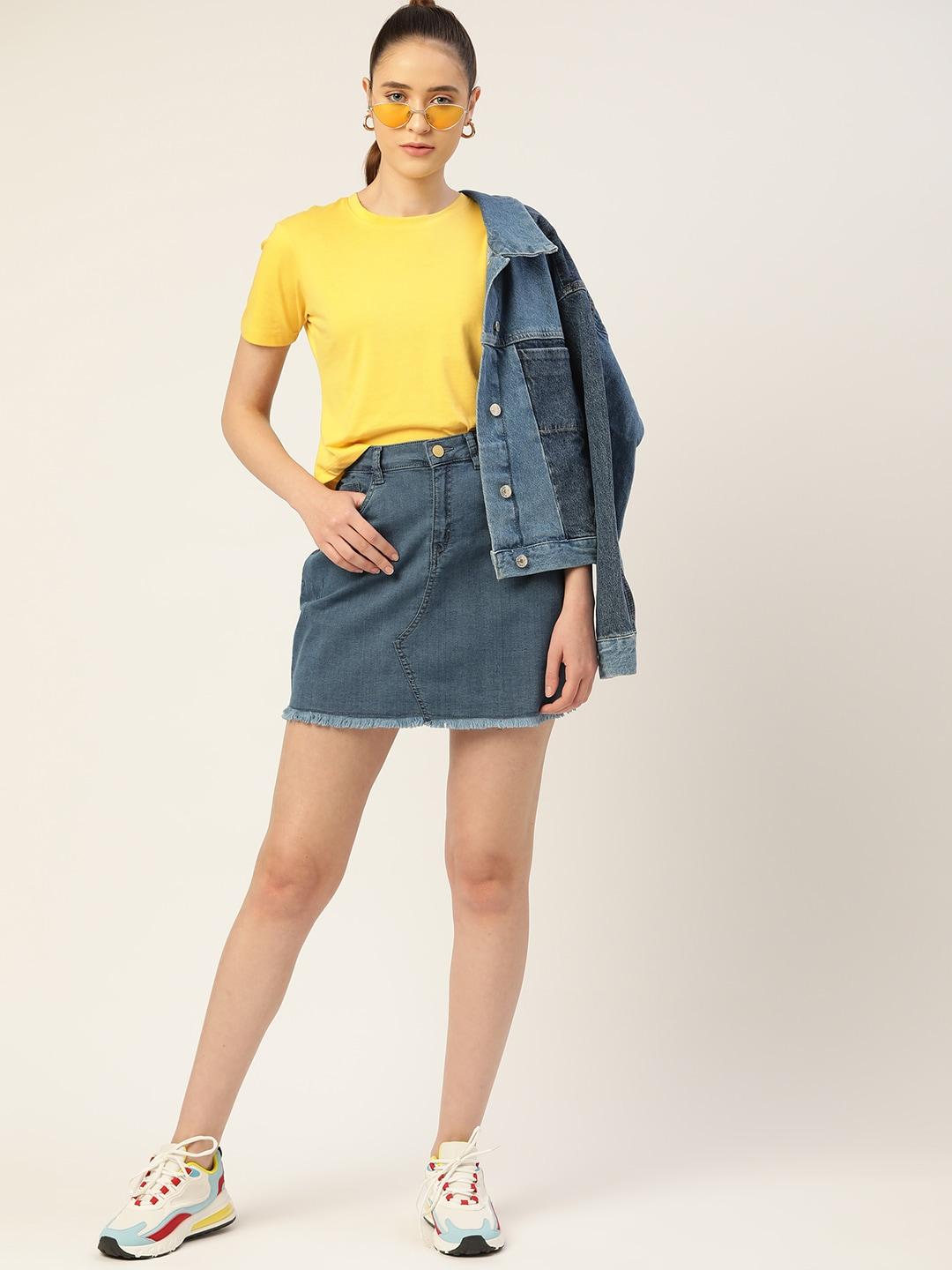dressberry-women-yellow-solid-sustainable-t-shirt