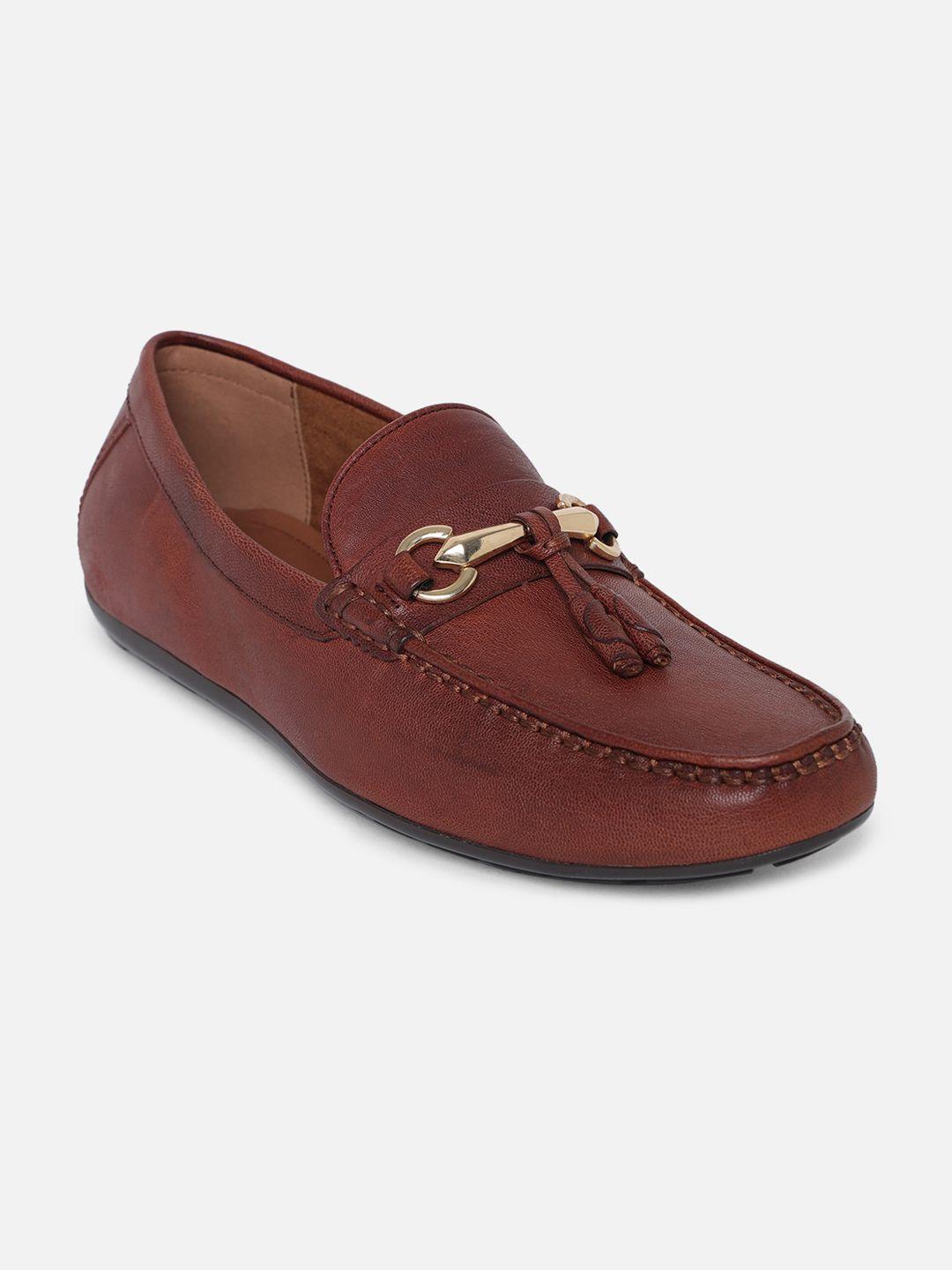 aldo-men-brown-leather-loafers