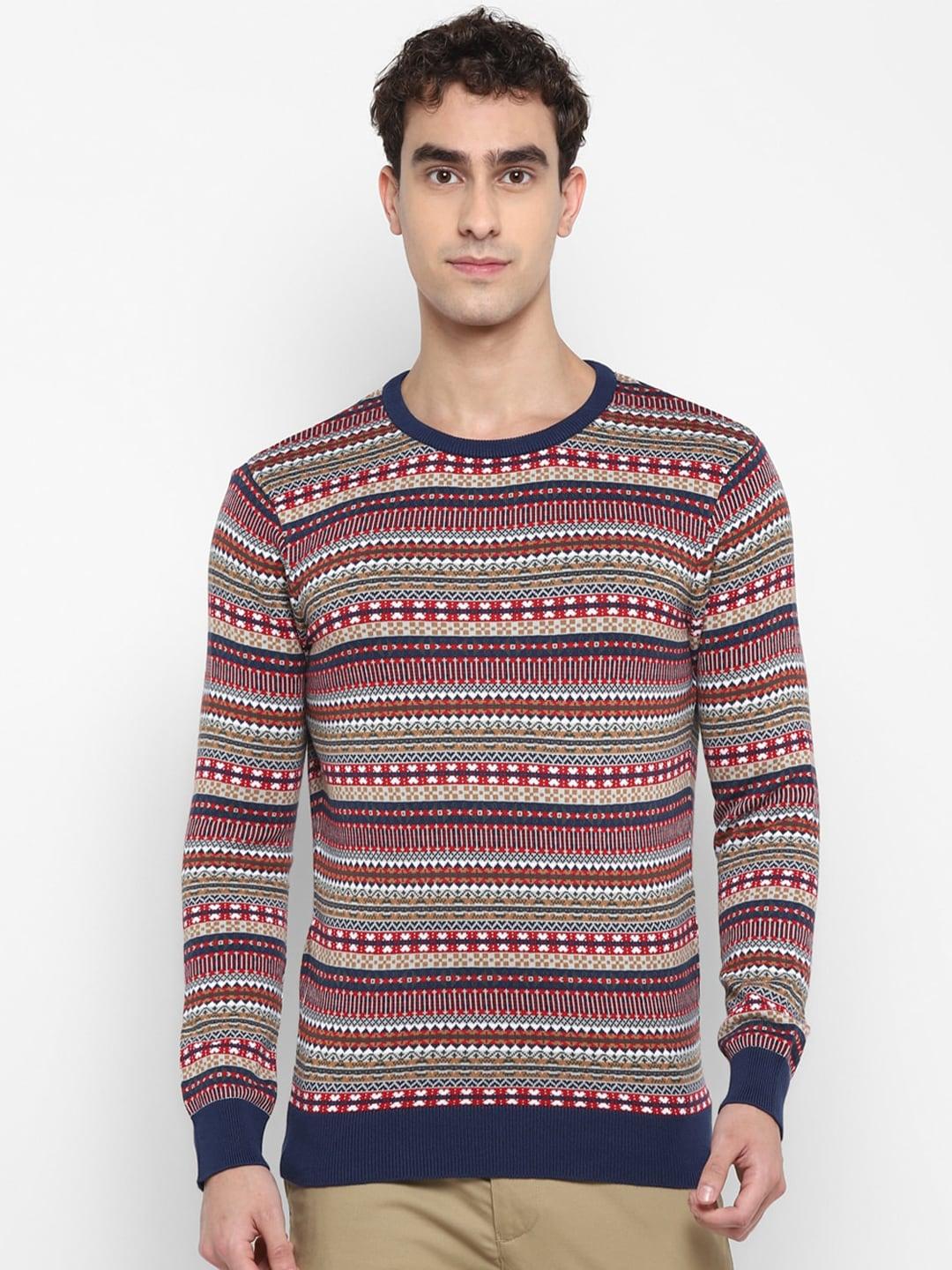 red-chief-men-navy-blue-&-red-fair-isle-printed-cotton-pullover-sweater