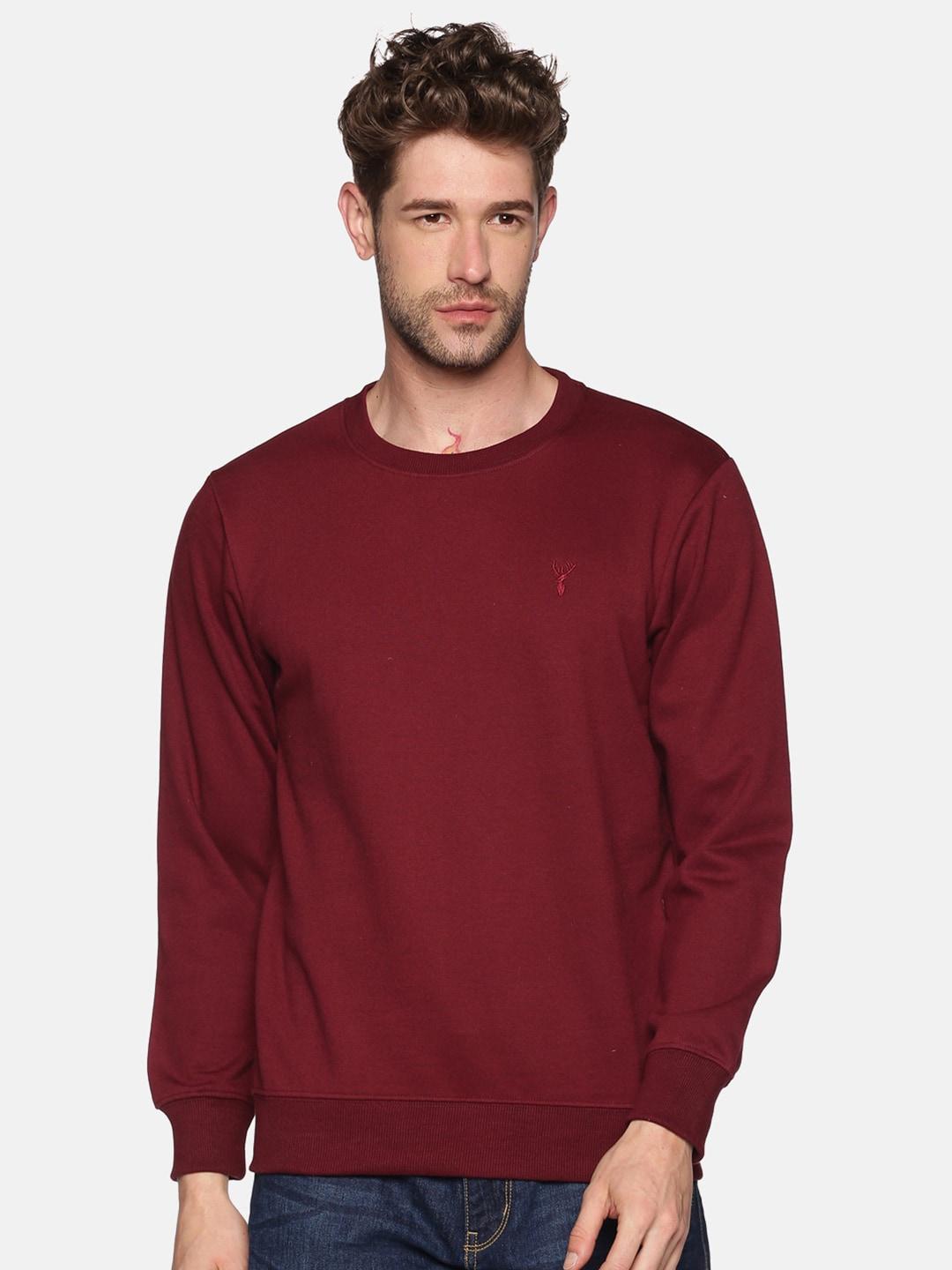 showoff-men-maroon-cotton-sweatshirt