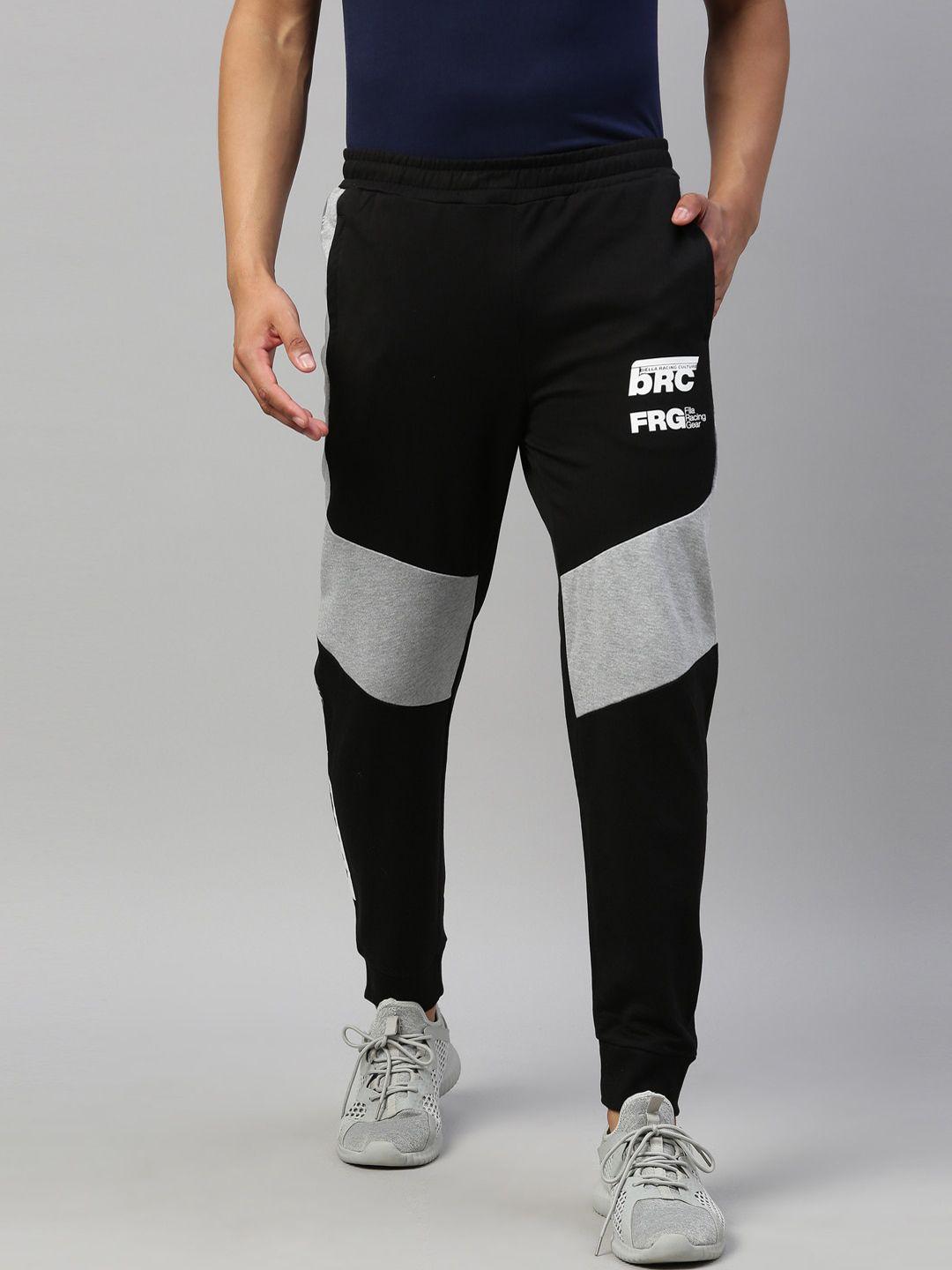 fila-men-black-&-grey-colourblocked-pure-cotton-joggers