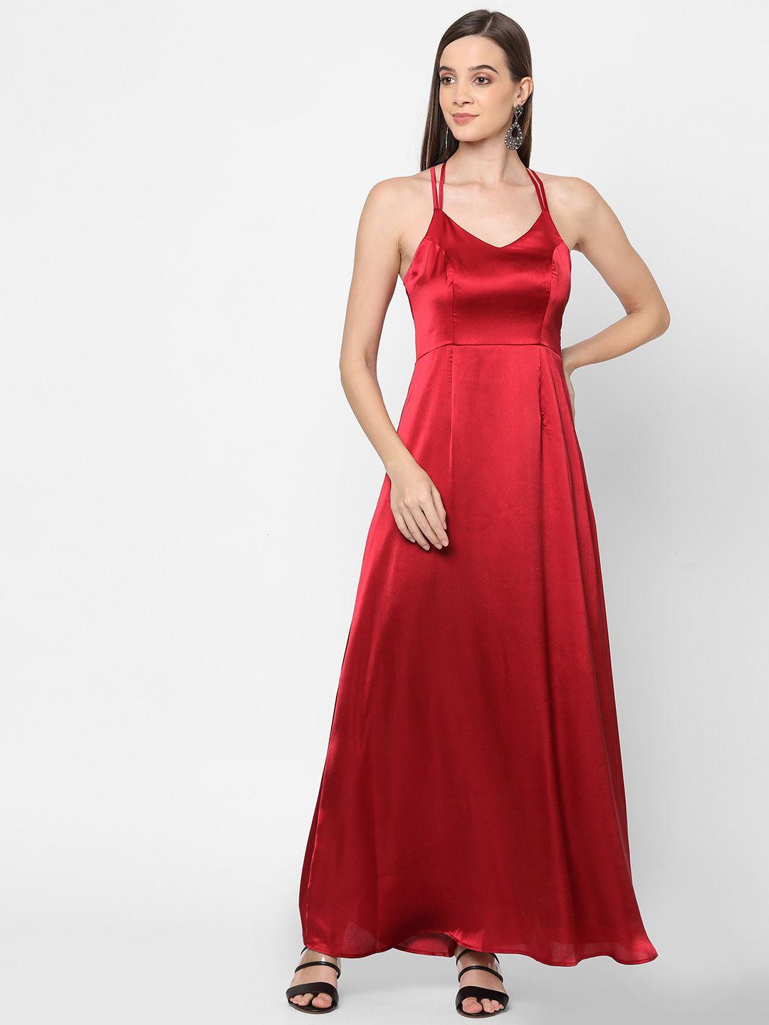 mish-red-halter-neck-satin-maxi-dress