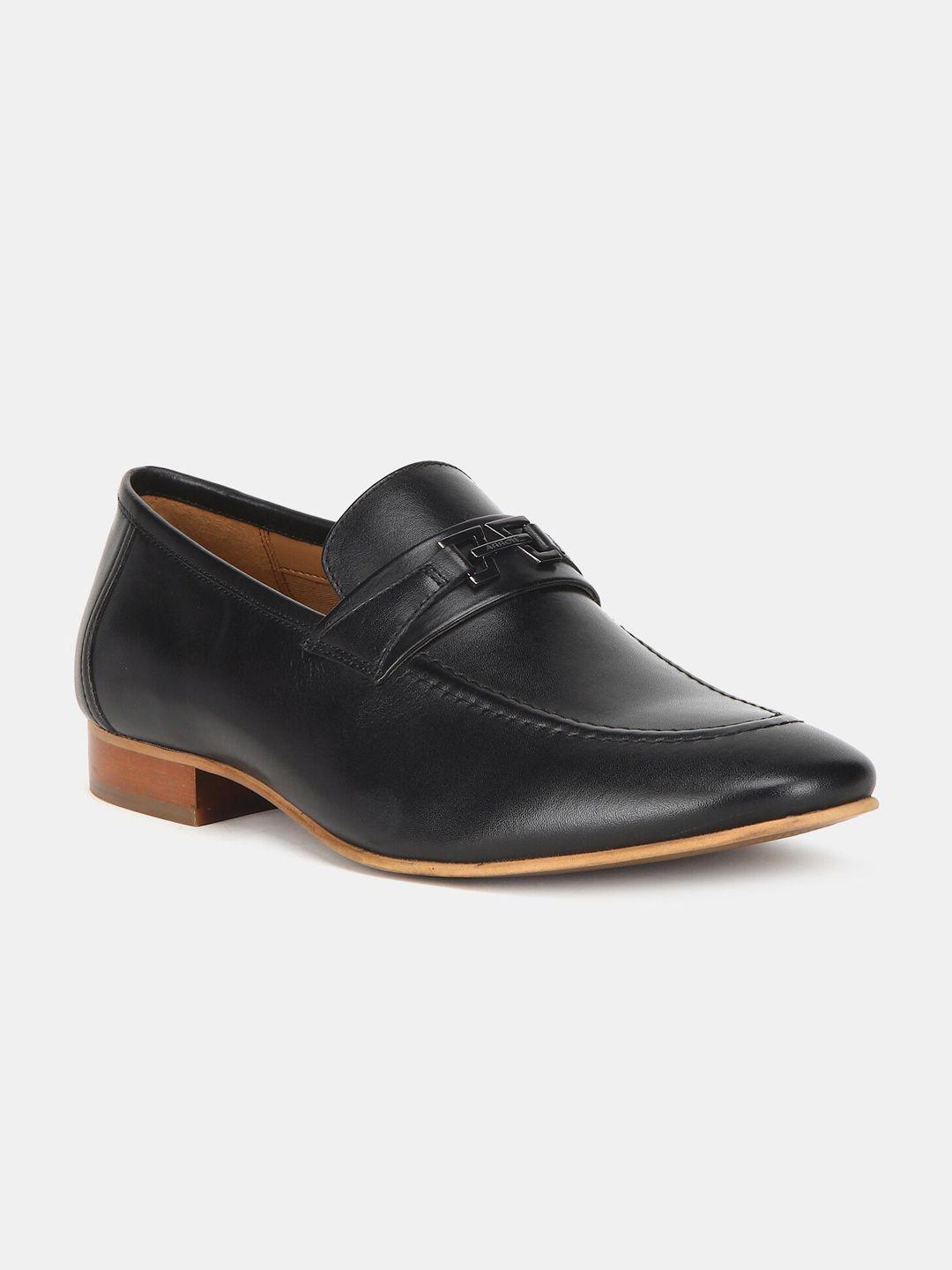 arrow-men-black-solid-leather-formal-loafers