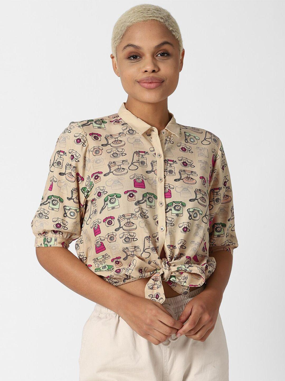 forever-21-women-peach-coloured-floral-opaque-printed-casual-shirt