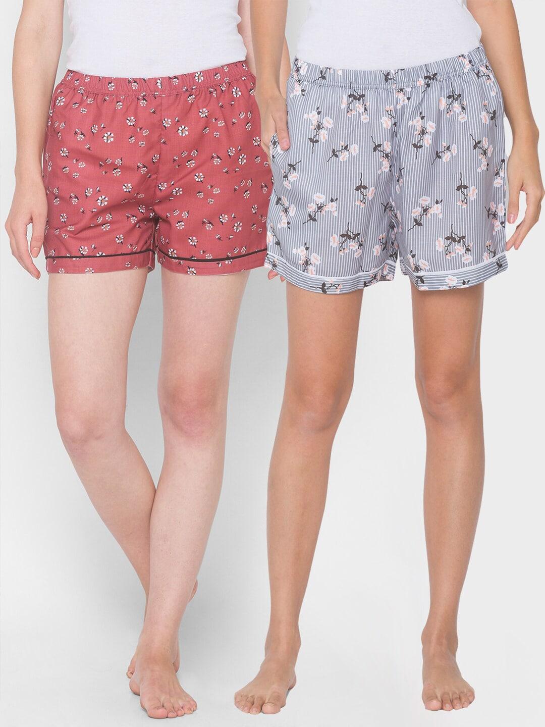 fashionrack-women-set-of-2-printed-lounge-shorts