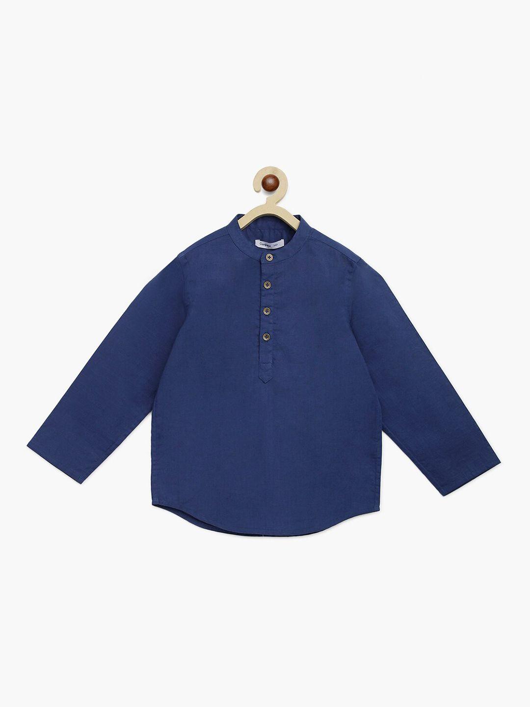 campana-boys-blue-solid-casual-shirt
