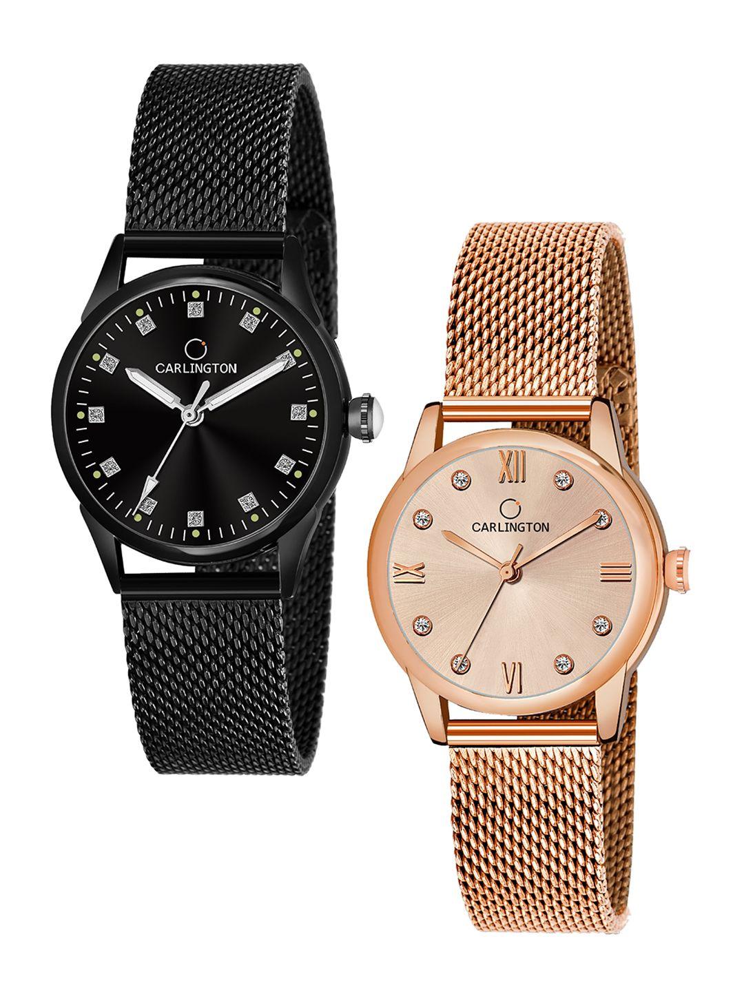 carlington-women-set-of-2-bracelet-style-straps-analogue-watch-ct2003-ct2005