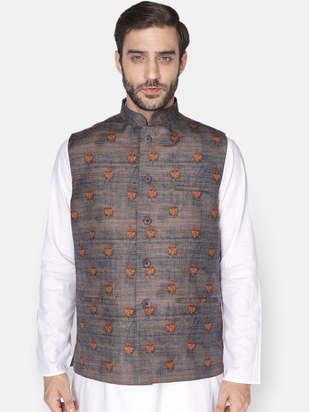 namaskar-men-grey-printed-nehru-jacket