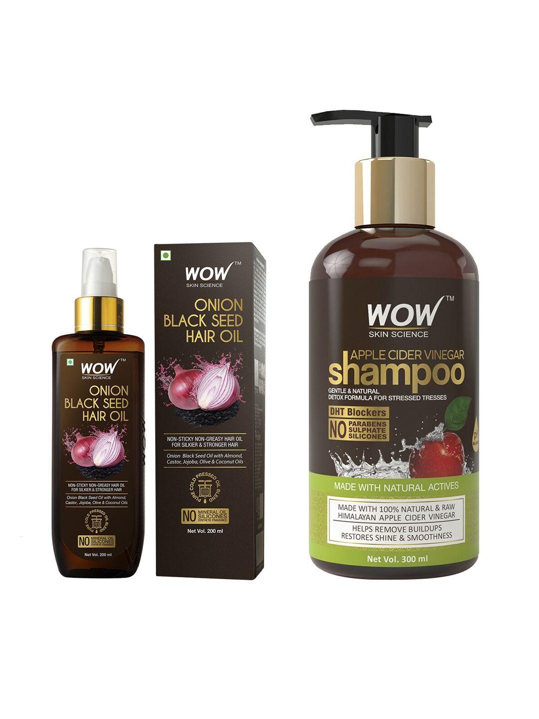 wow-skin-science-set-of-onion-black-seed-hair-oil-&-apple-cider-vinegar-shampoo