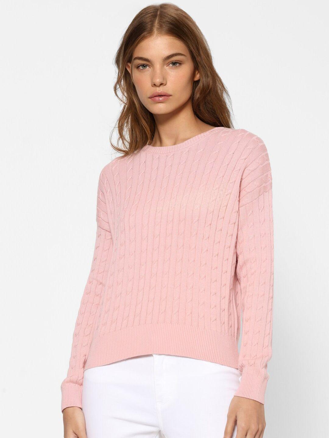 only-women-pink-cotton-pullover