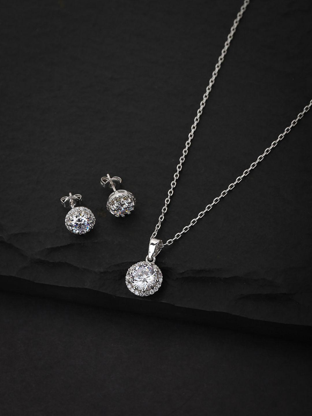 carlton-london-women-silver-cz-jewellery-set