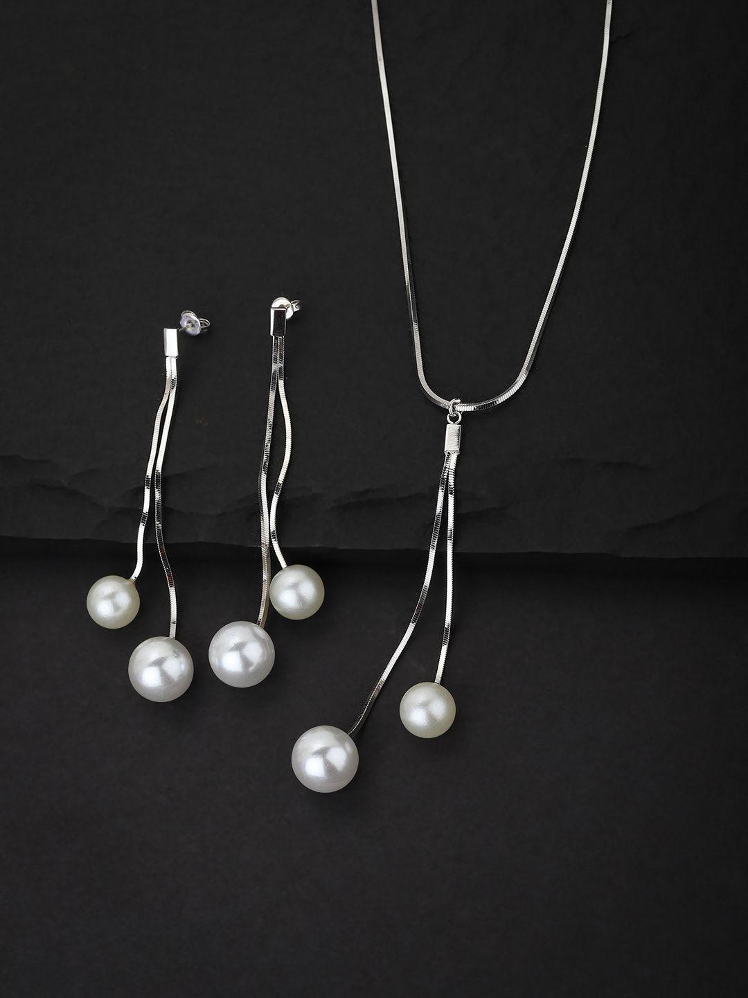 carlton-london-women-silver-&-white-pearls-jewellery-set