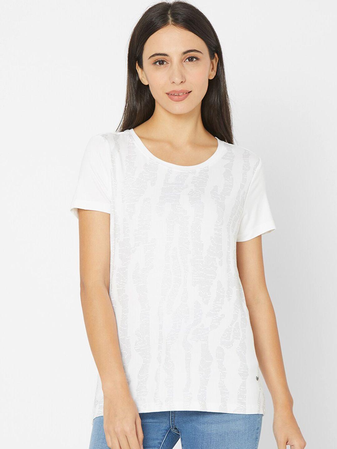spykar-women-white-polo-collar-pockets-t-shirt