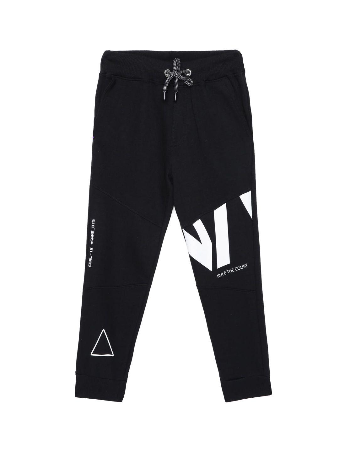 under-fourteen-only-boys-black-printed-cotton-slim-fit-joggers