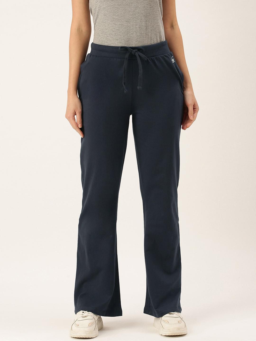 flying-machine-womens-navy-solid-regular-track-pant