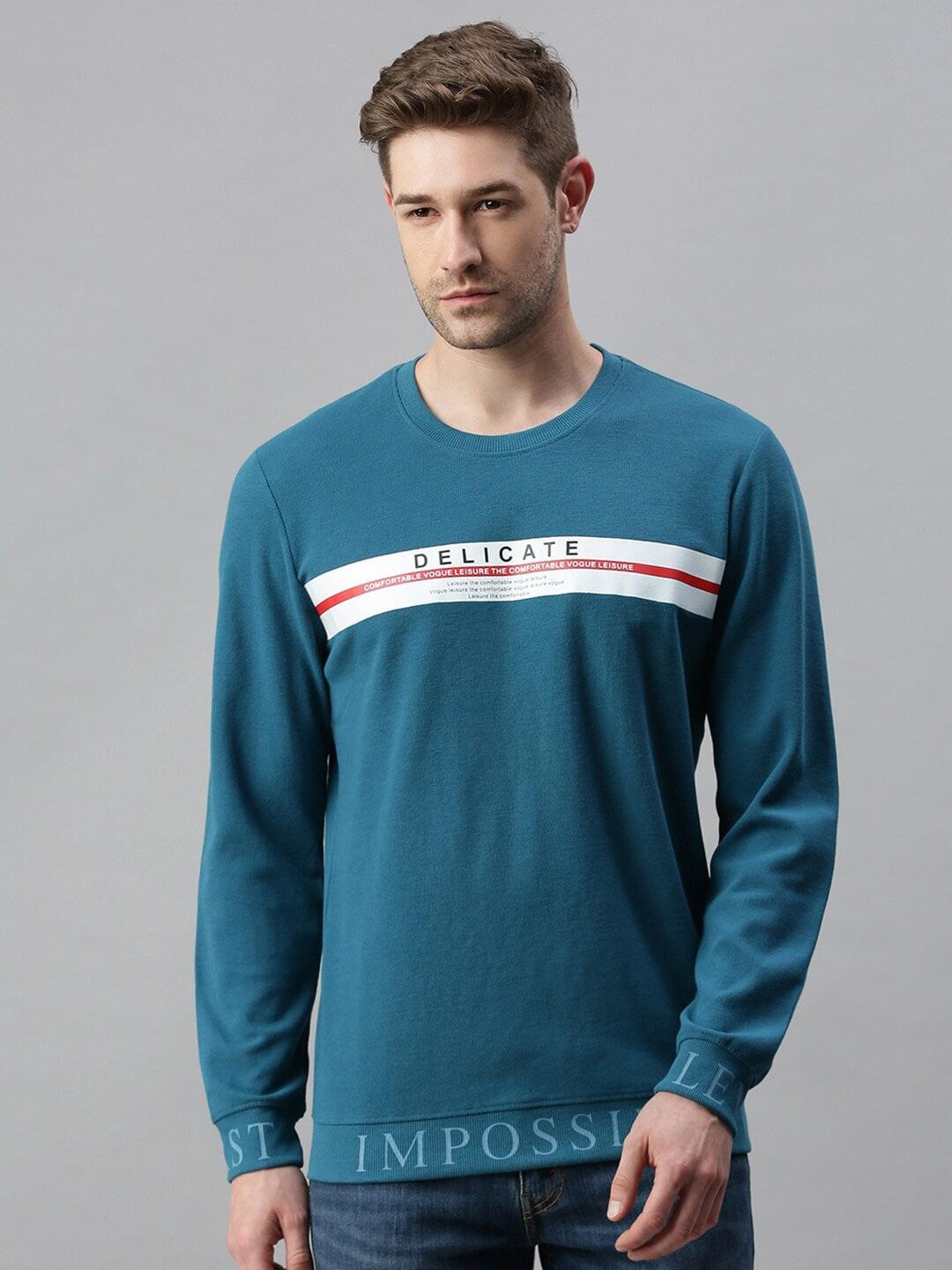 showoff-men-blue-printed-cotton-sweatshirt