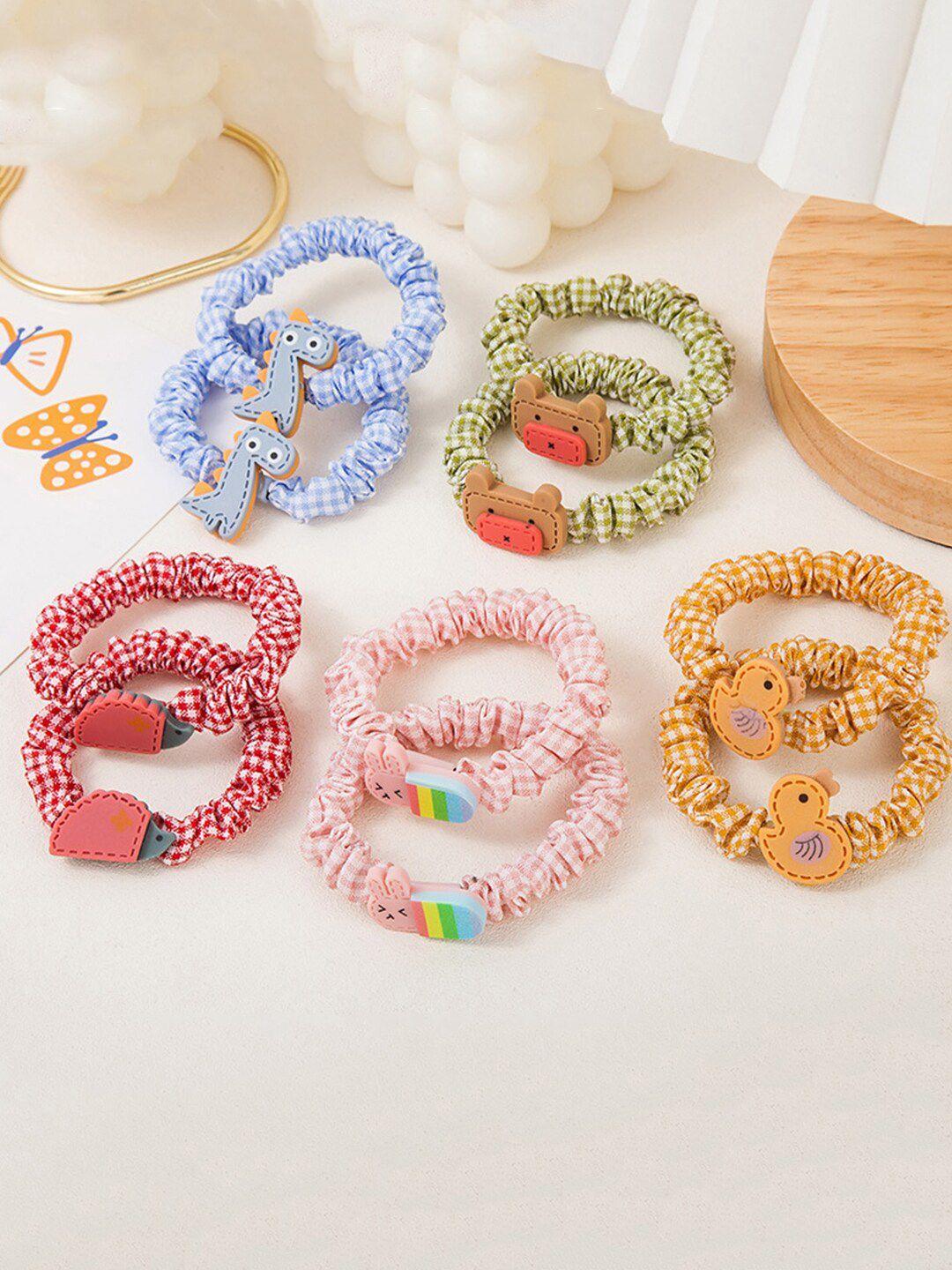 yellow-chimes-girls-set-of-10-red-&-pink-ponytail-holders