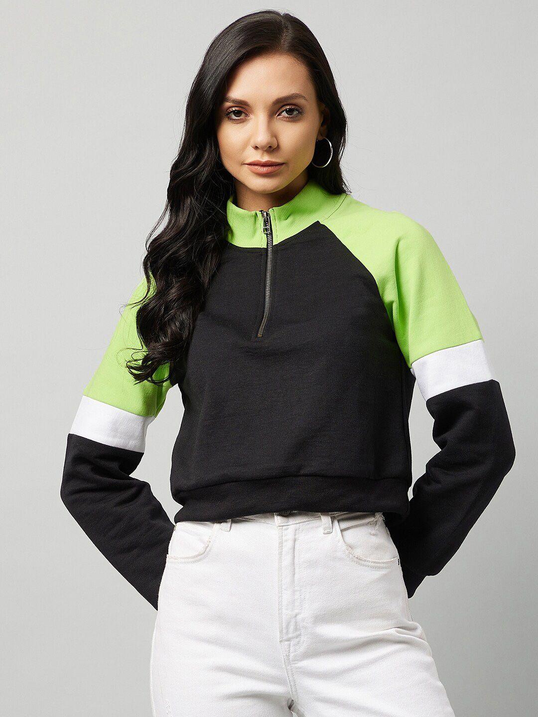 carlton-london-women-black-colourblocked-sweatshirt