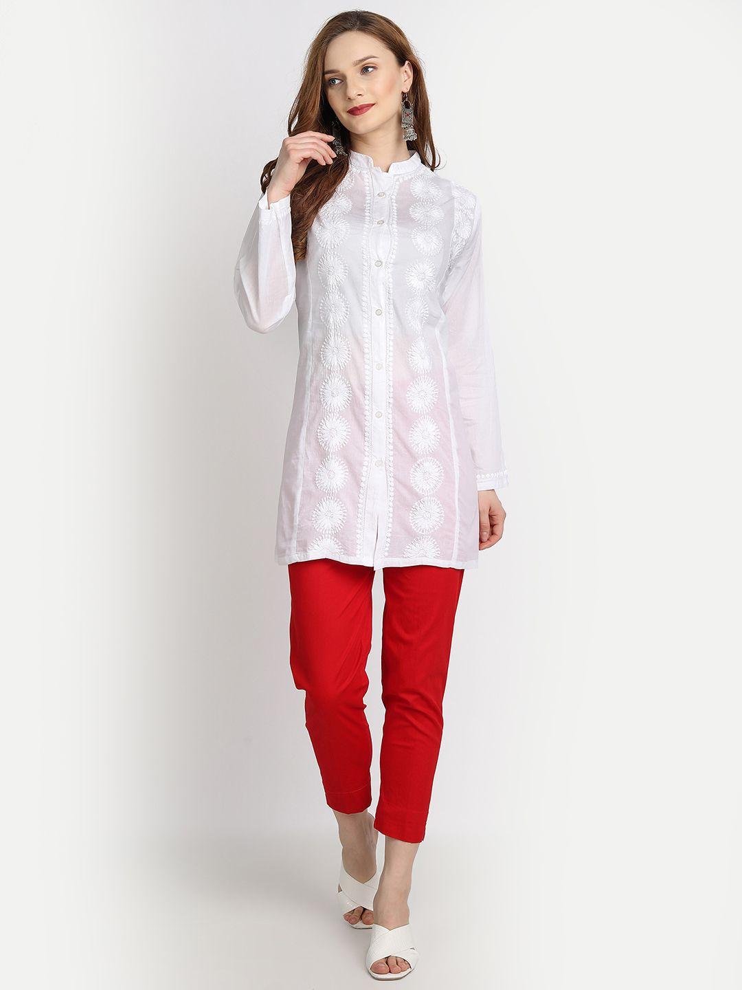 house-of-kari-white-mandarin-collar-embroidered-tunic