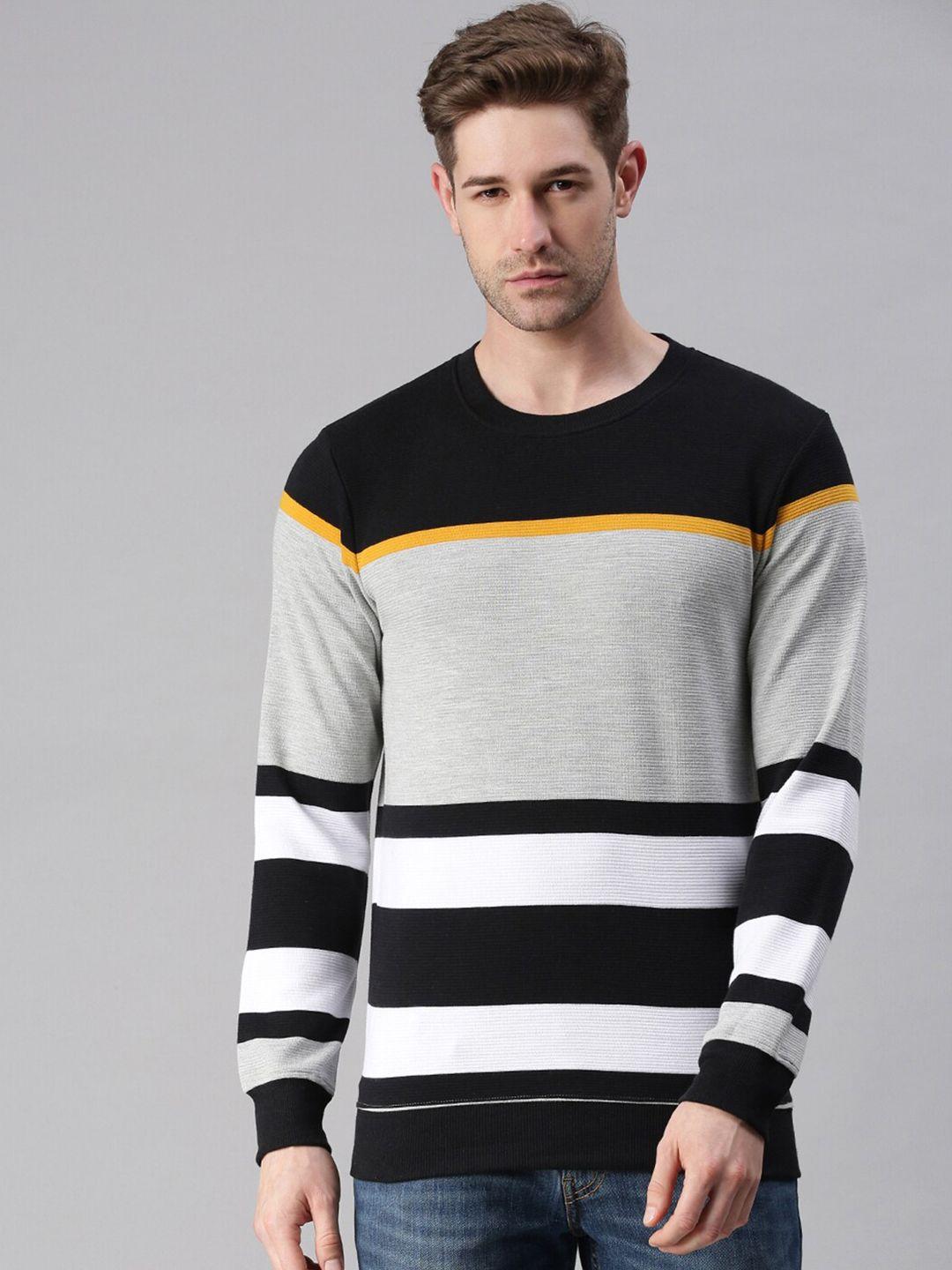 showoff-men-black-&-grey-colourblocked-cotton-sweatshirt