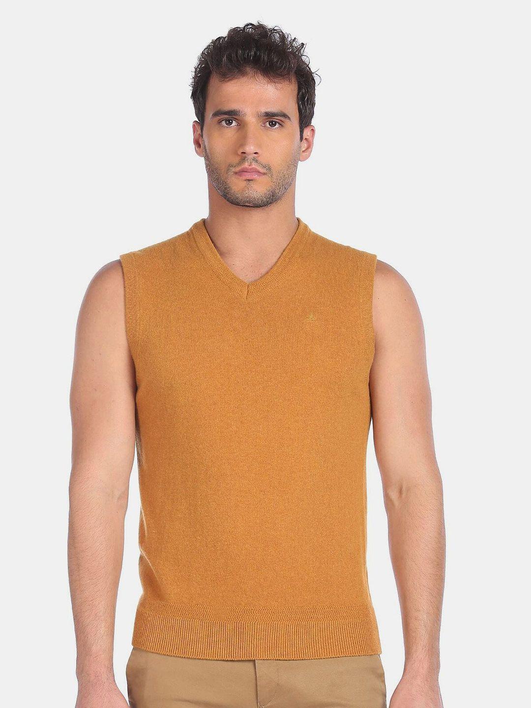 arrow-sport-men-mustard-sweater-vest