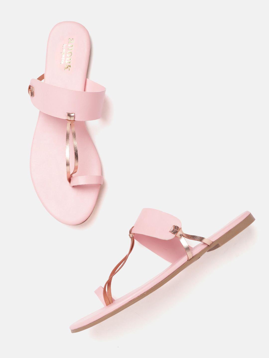 anouk-women-pink-&-rose-gold-toned-one-toe-flats