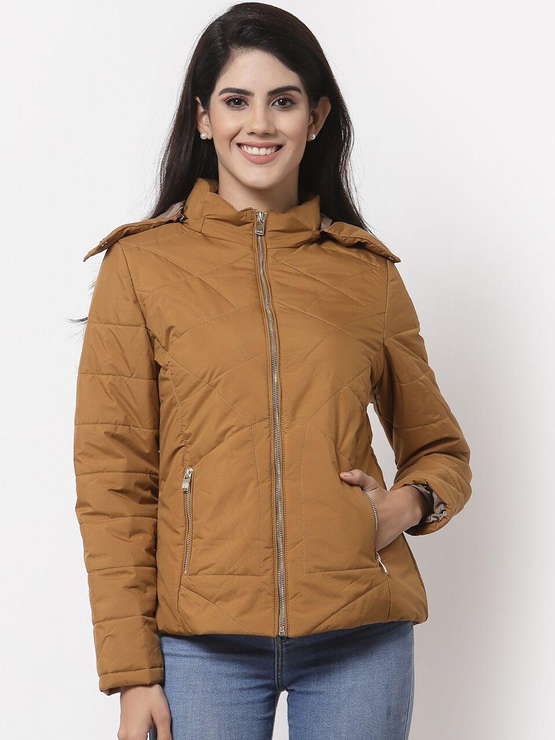 juelle-women-mustard-brown-puffer-jacket