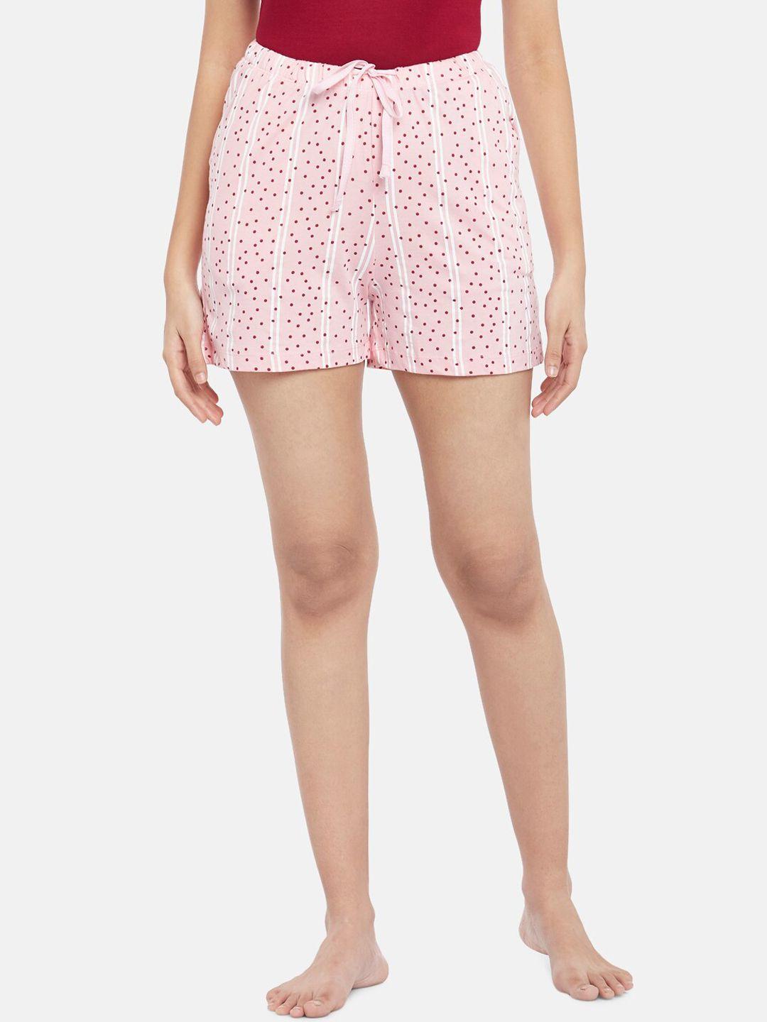 dreamz-by-pantaloons-women-pink-&-maroon-printed-lounge-shorts