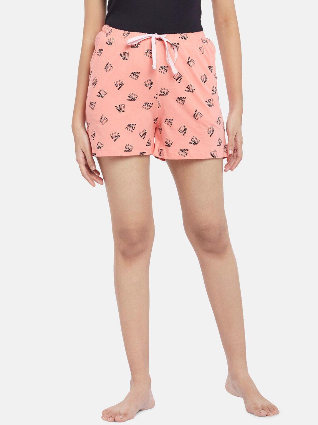 dreamz-by-pantaloons-women-coral-conversational-printed-pure-cotton-lounge-shorts