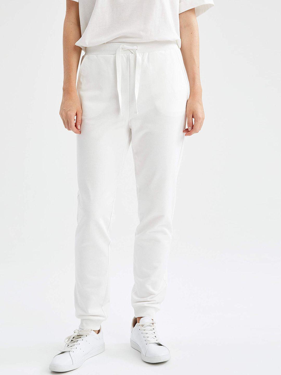 defacto-women-white-solid-joggers