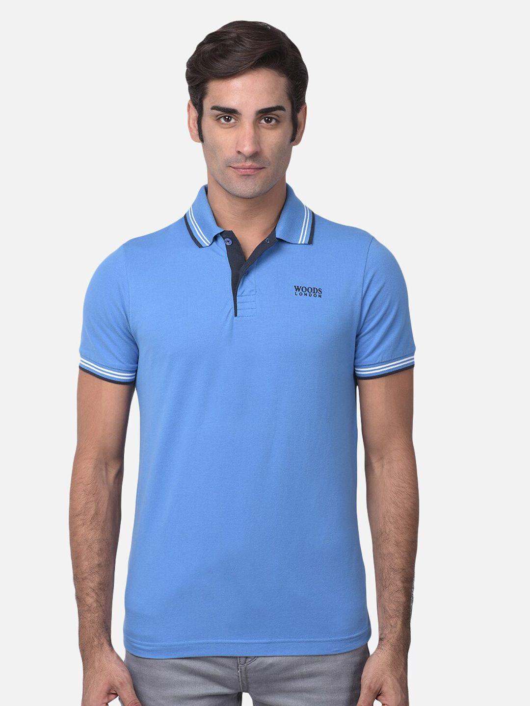 woods-men-blue-polo-collar-t-shirt