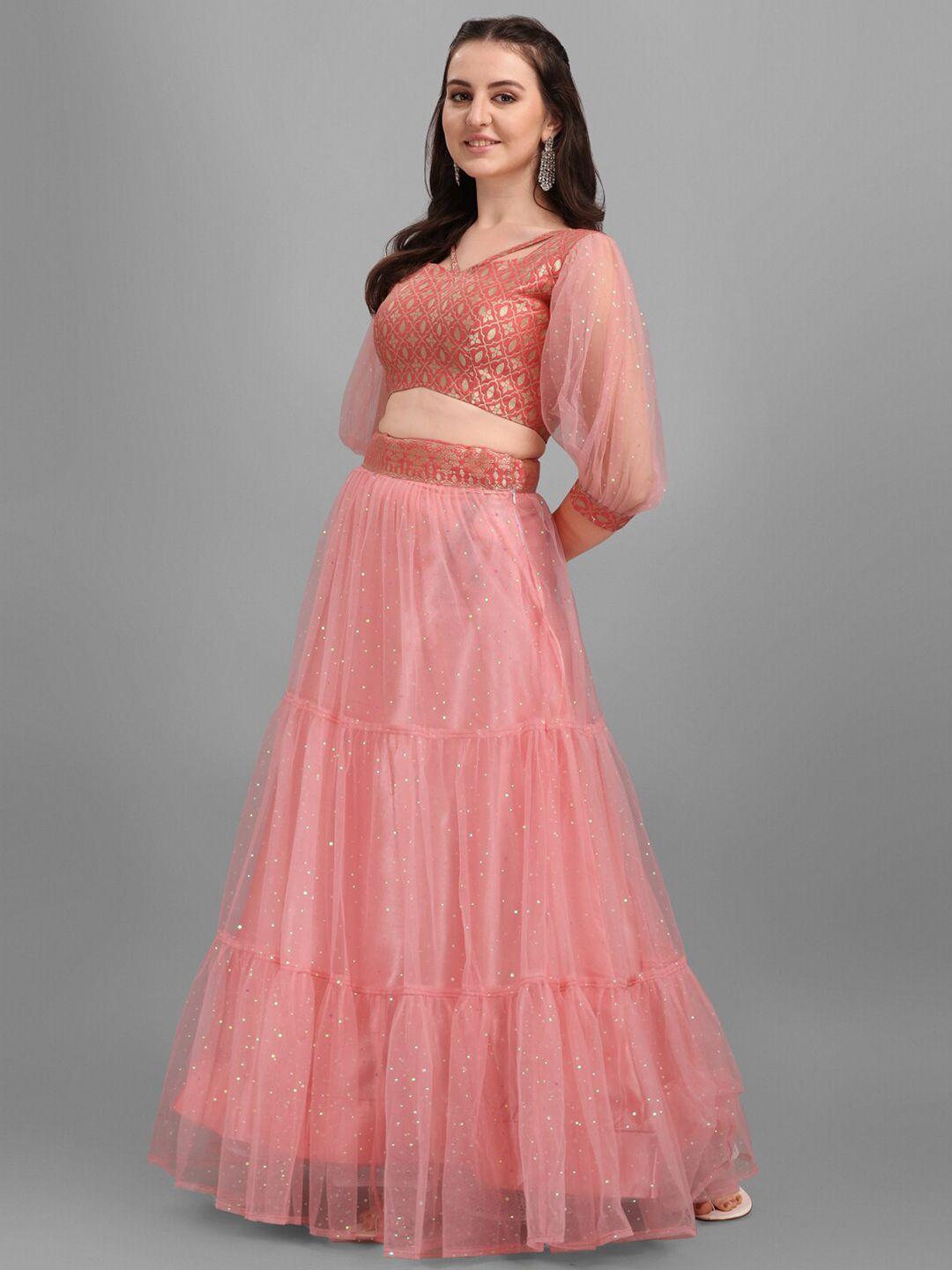purvaja-pink-&-gold-toned-ready-to-wear-lehenga-&-unstitched