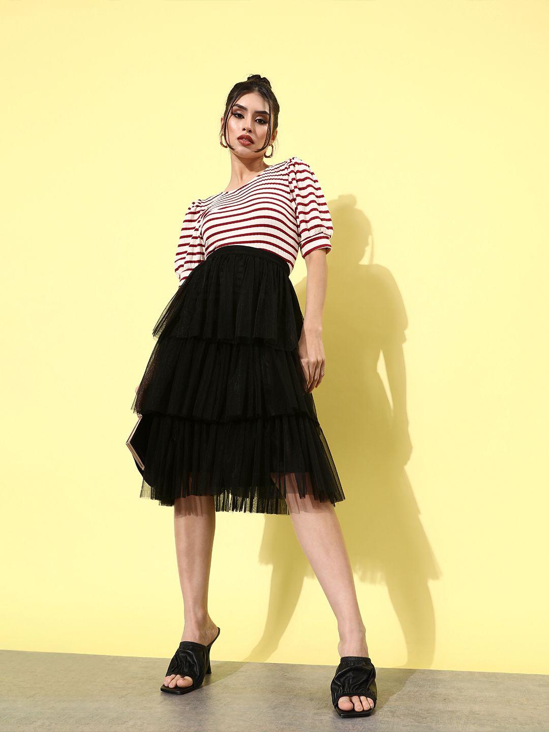 style-quotient-women-stylish-black-solid-tiered-skirt