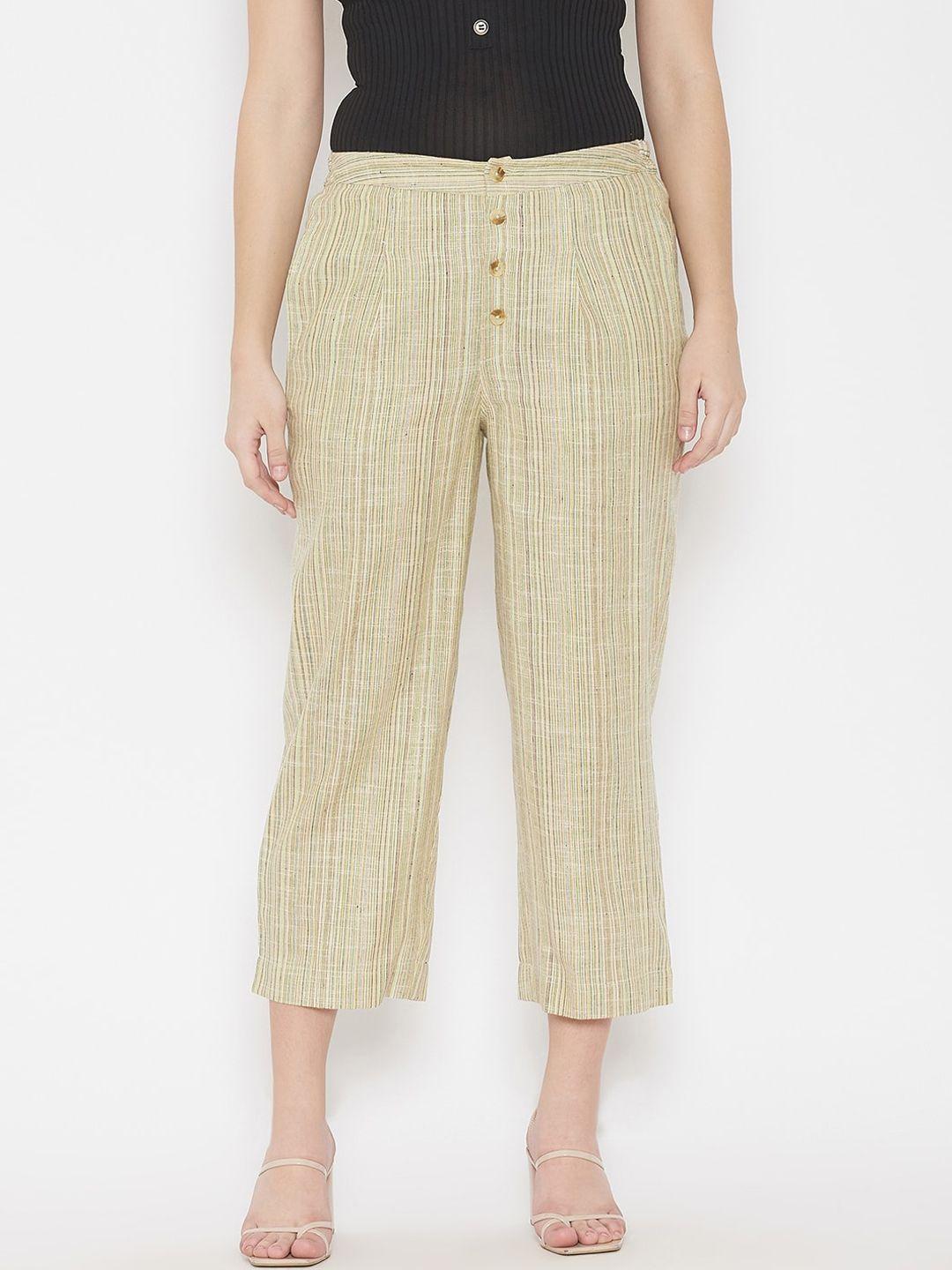 winered-women-green-striped-trousers