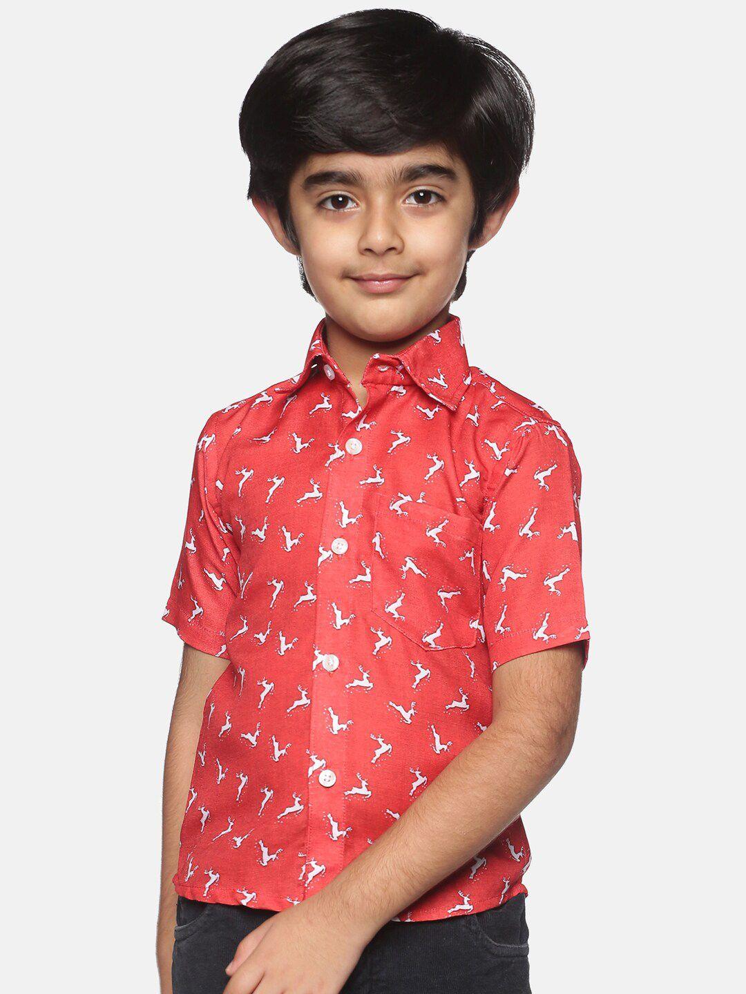 sethukrishna-boys-red-&-white-printed-party-shirt