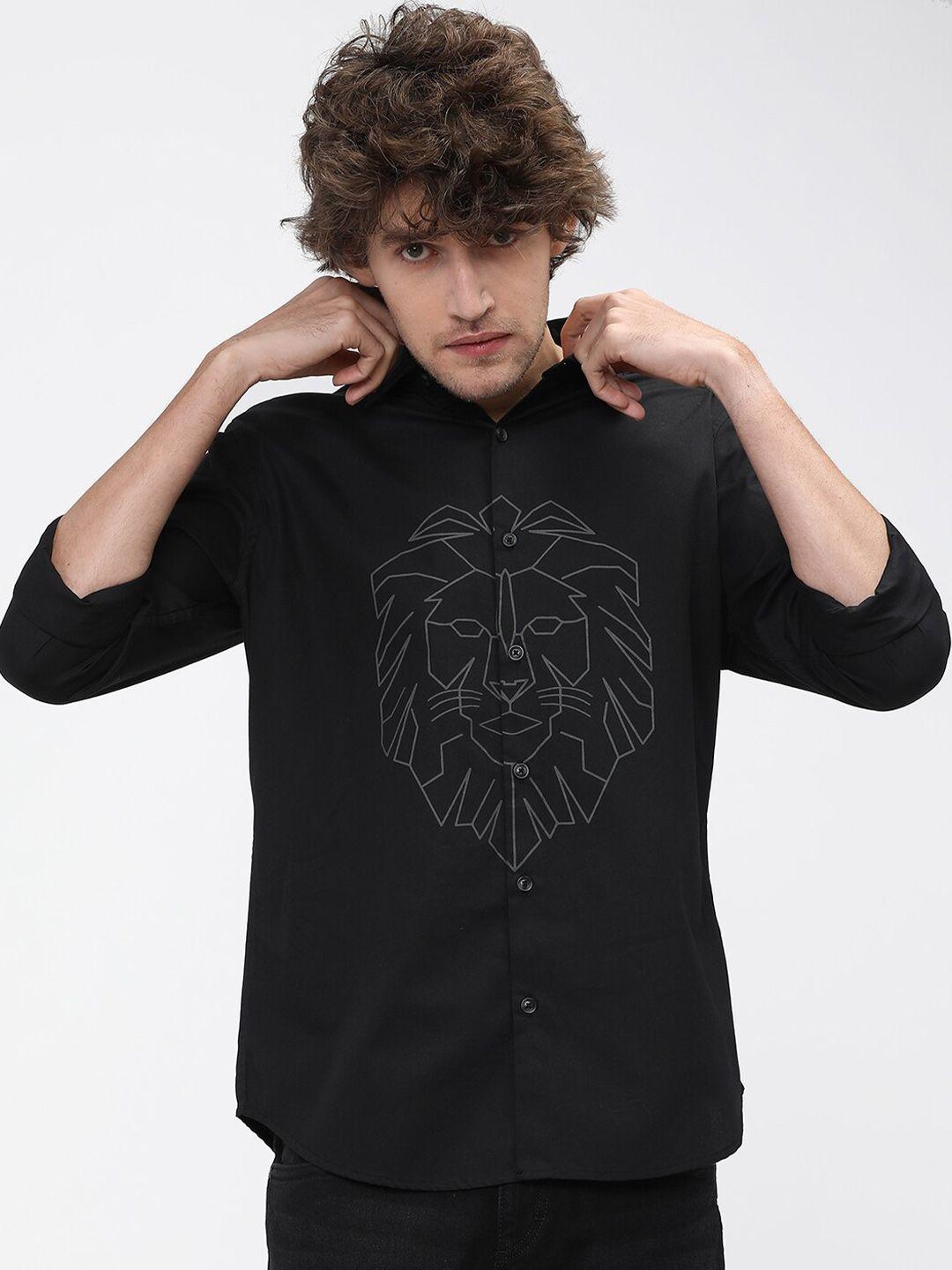 highlander-men-black-slim-fit-casual-shirt
