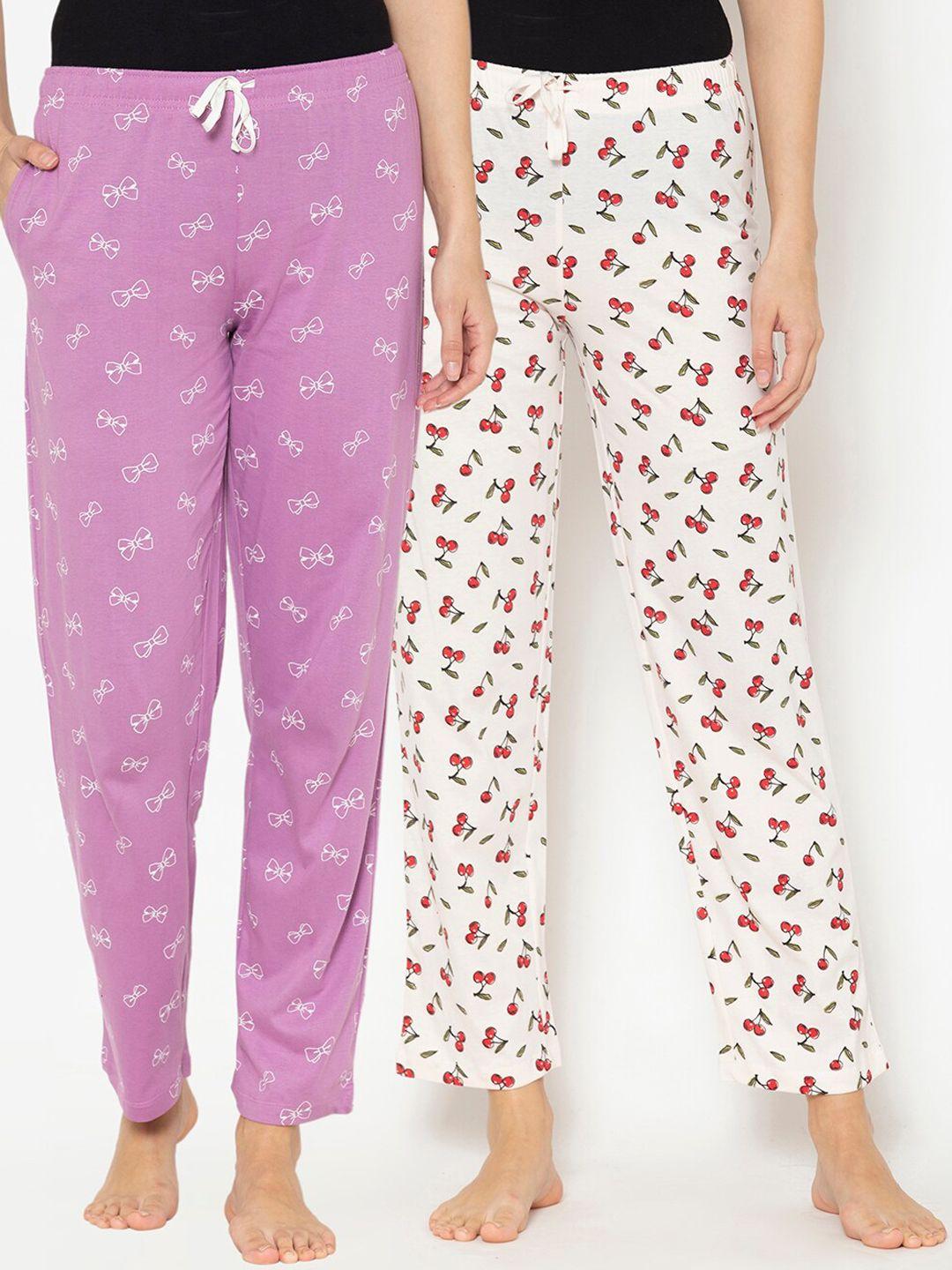 lounge-dreams-women-pack-of-2-printed-pure-cotton-lounge-pants