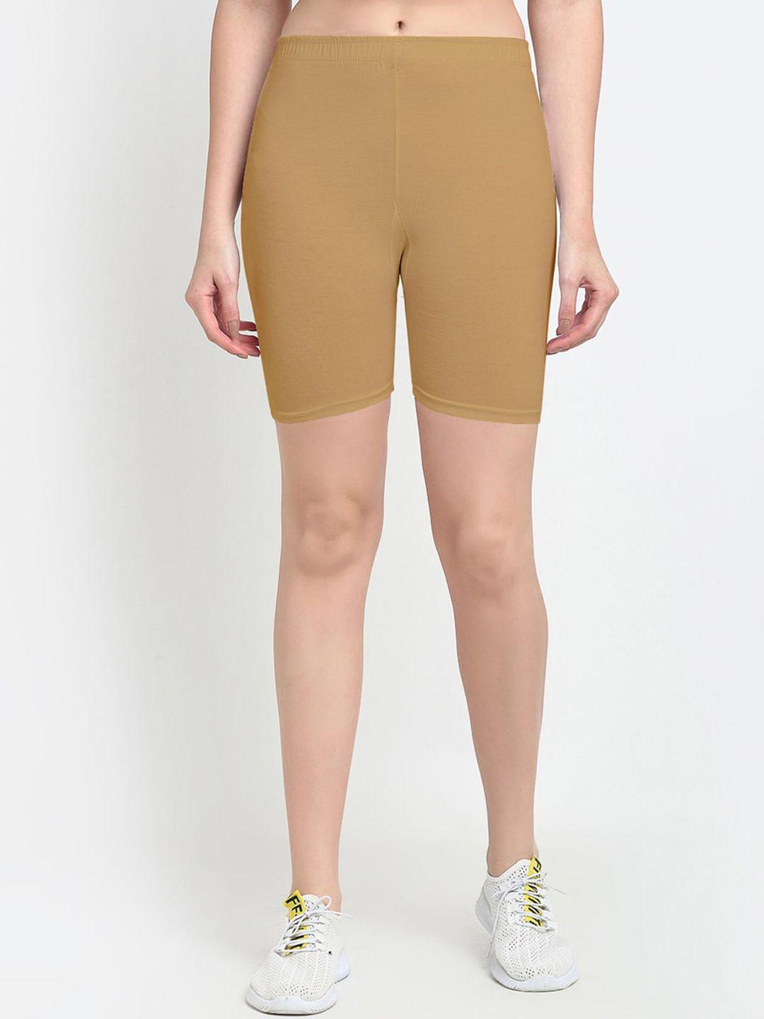gracit-women-beige-biker-shorts