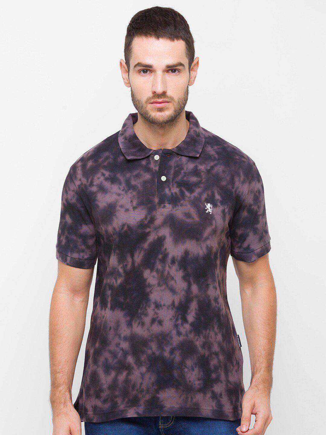 giordano-men-black-tie-and-dye-dyed-polo-collar-slim-fit-cotton-t-shirt