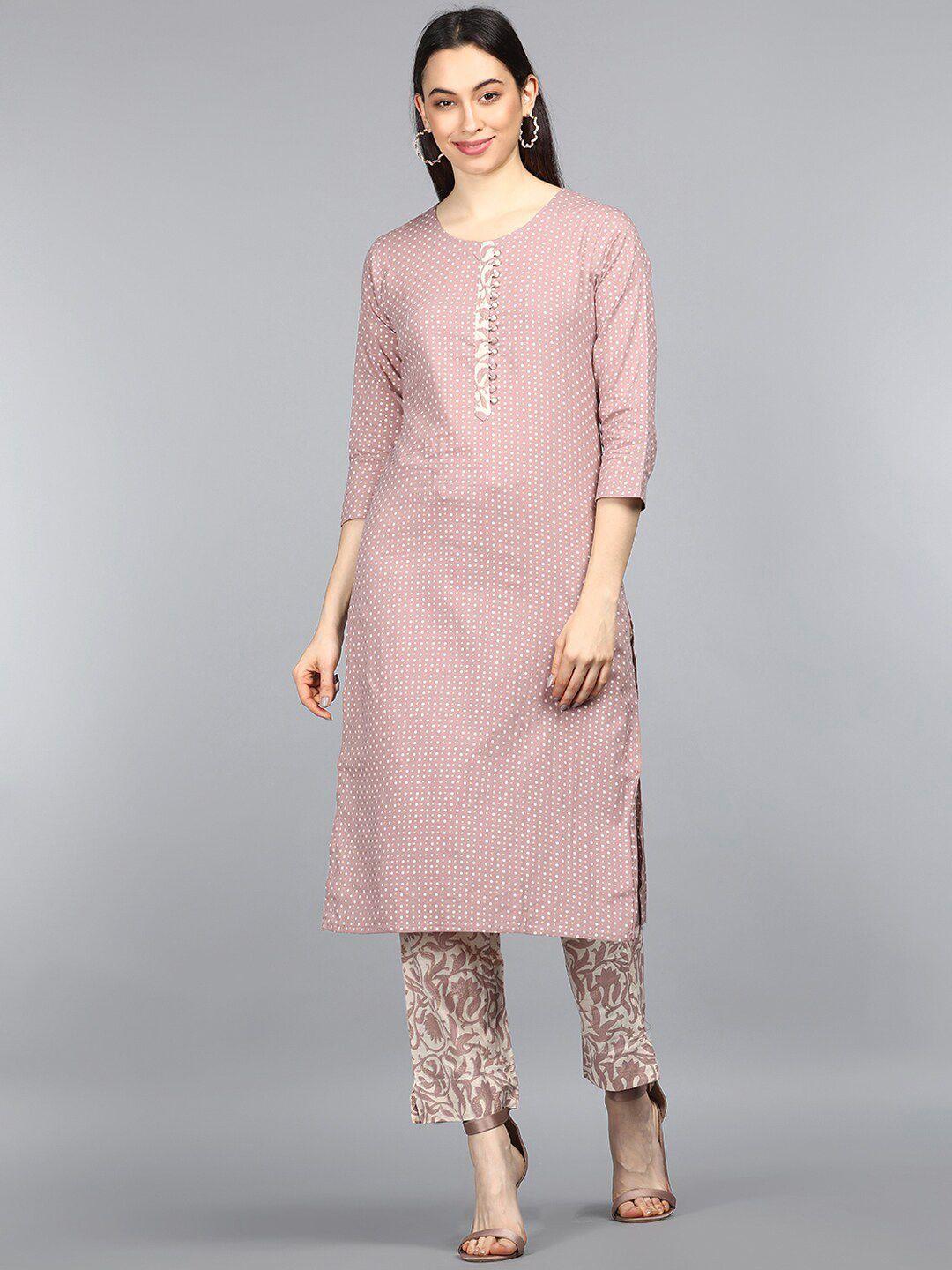 ahika-women-mauve-printed-pure-cotton-kurta-with-trousers