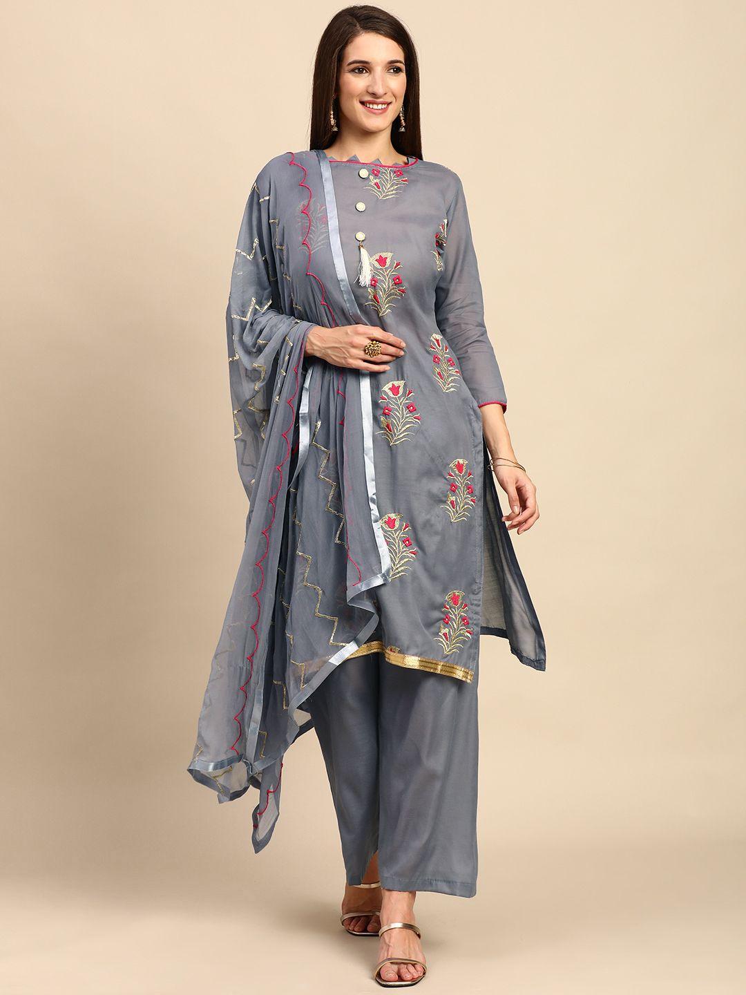shaily-charcoal-grey-&-pink-embroidered-unstitched-dress-material