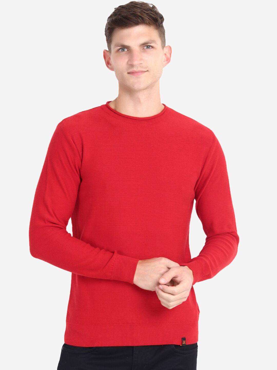 joe-hazel-men-red-pure-cotton-pullover