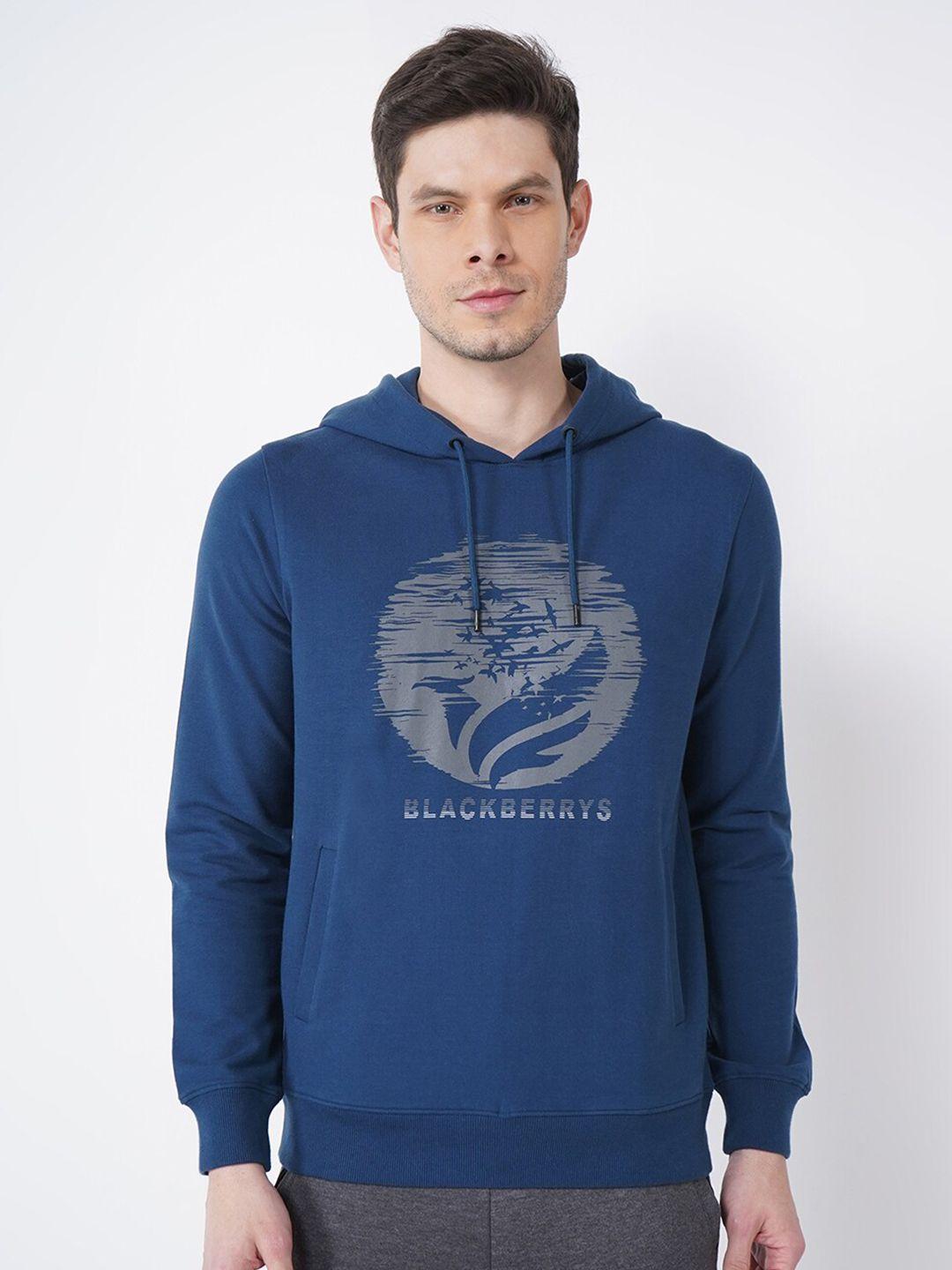 blackberrys-men-blue-printed-hooded-sweatshirt