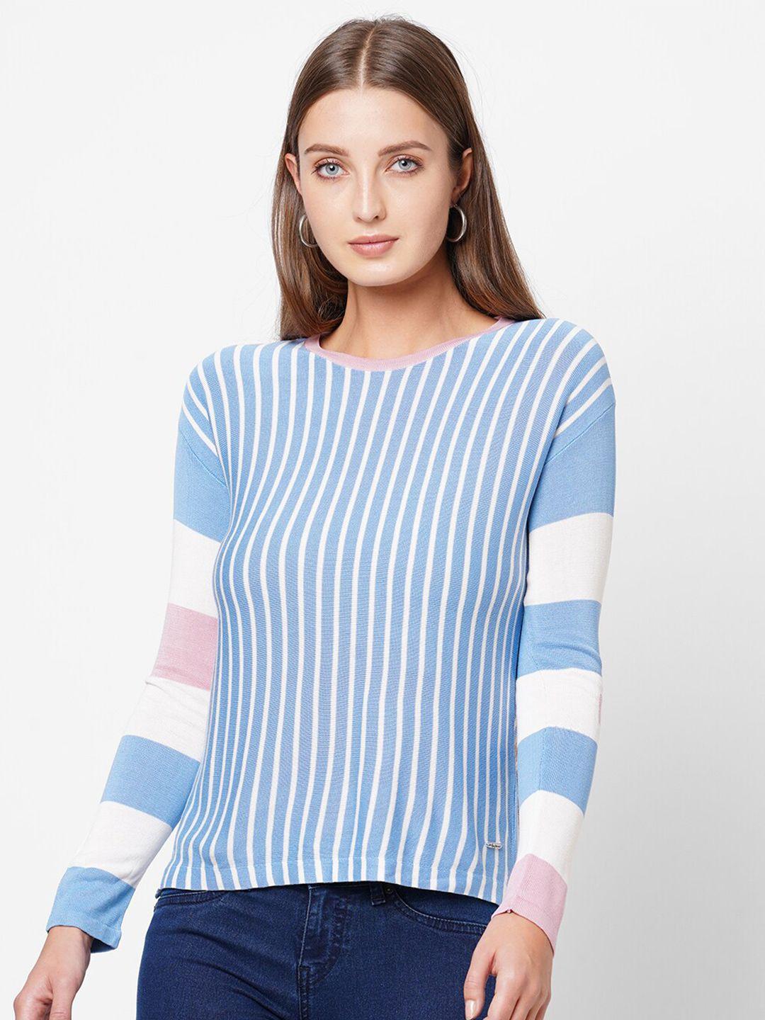 pepe-jeans-women-blue-&-white-striped-pullover