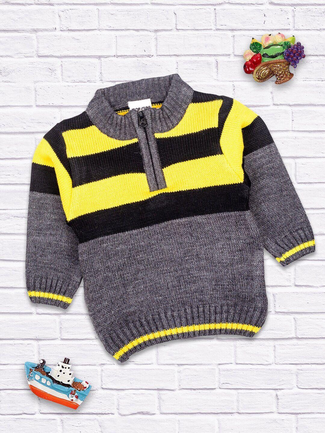 meemee-boys-grey-&-yellow-colourblocked-full-sleeve-pullover-sweater