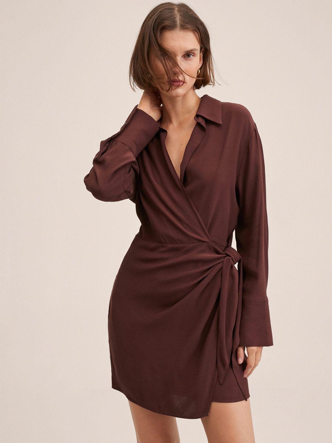 mango-women-burgundy-wrap-dress