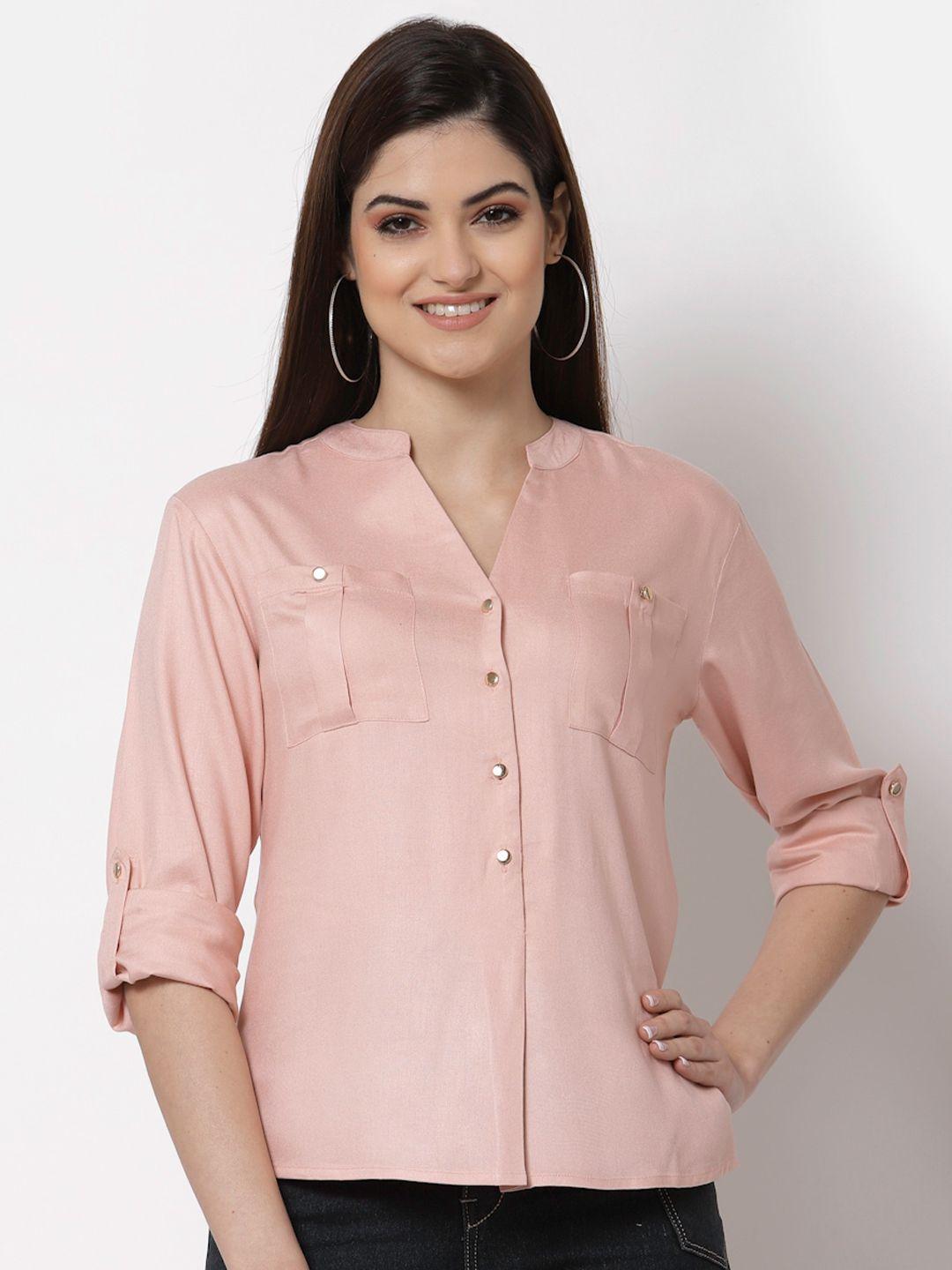 style-quotient-women-nude-coloured-classic-casual-shirt
