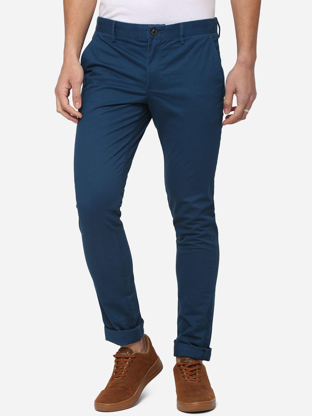 jade-blue-men-blue-slim-fit-pure-cotton-trousers